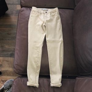 Size 7 beige skinny jeans, big girls, cute style